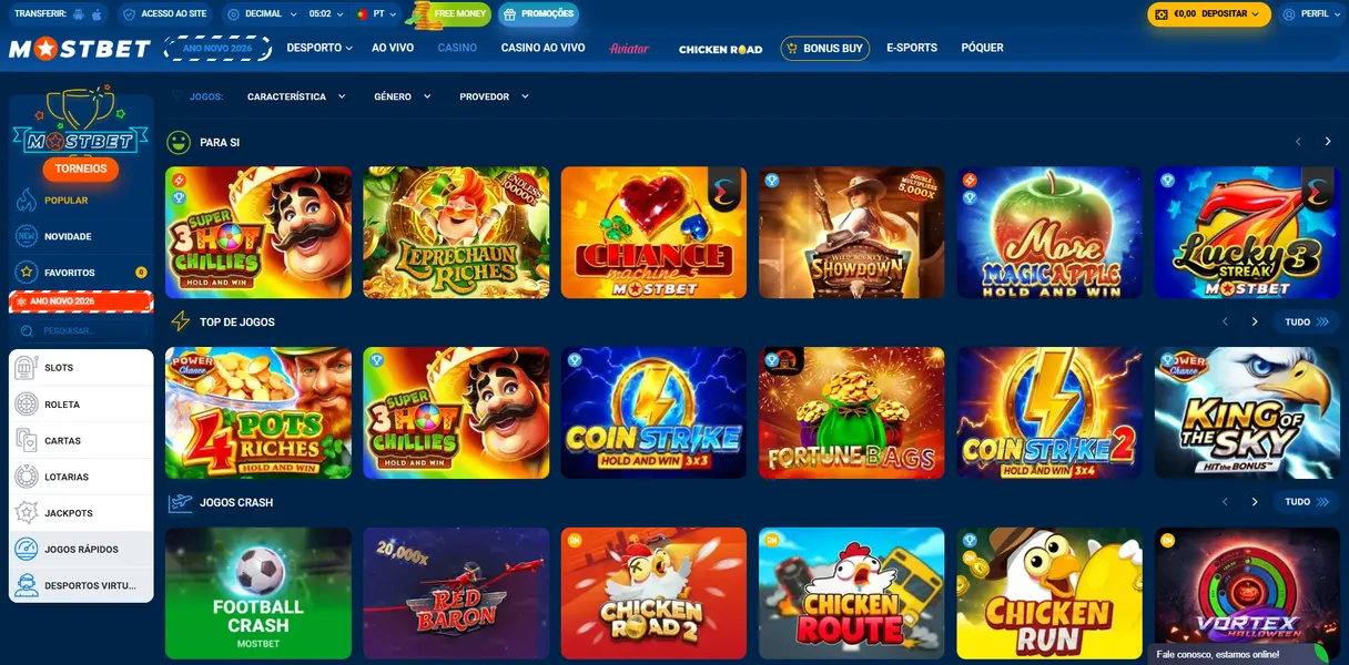 Jogos na Aplicação Mostbet